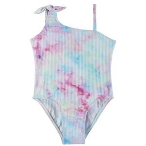 ANDY & EVAN EUC Sz 6 Colorful Tie-Dye One-Shoulder Swimsuit